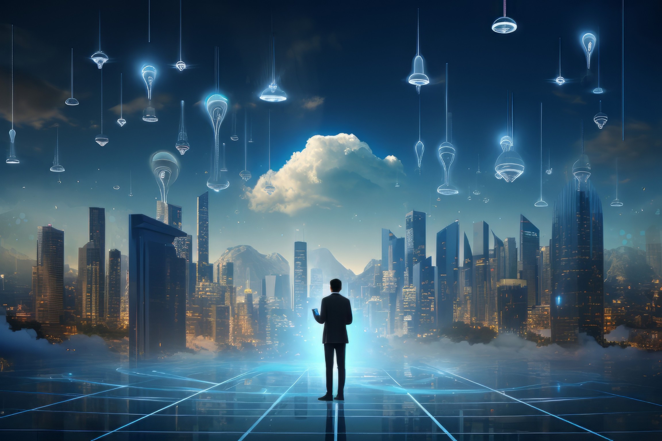 Picture of Futuristic Business Scene With Ultra Modern Ambiance